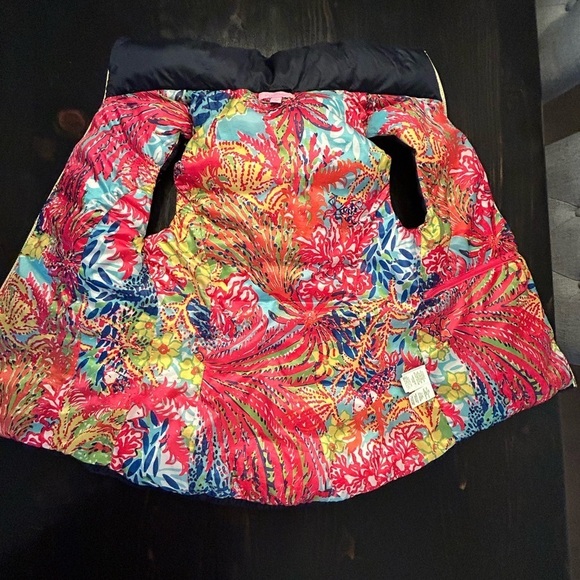 Lilly Pulitzer Navy Allie Packable Midnight Puffer Down Feather Vest Preppy S - Picture 9 of 13